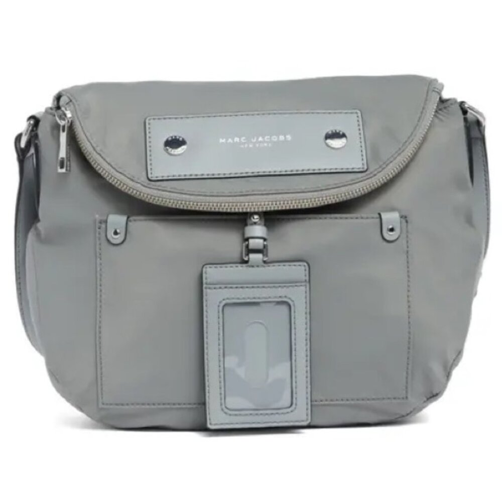 Marc Jacobs Light Gray Nylon Crossbody with ID Pocket